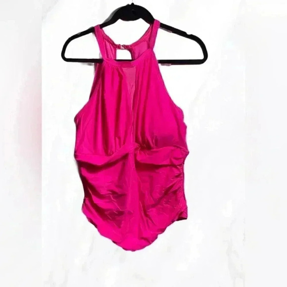 NWT Aqua Eve Plus Swimsuit Women One Piece Swimsuit Tummy Control High Neck 20W - Picture 2 of 3